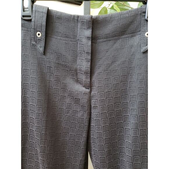 Mesmerize Trouser Pants Women's 10 Black Textured Cotton Stretch Pockets Cuffed - Picture 12 of 13